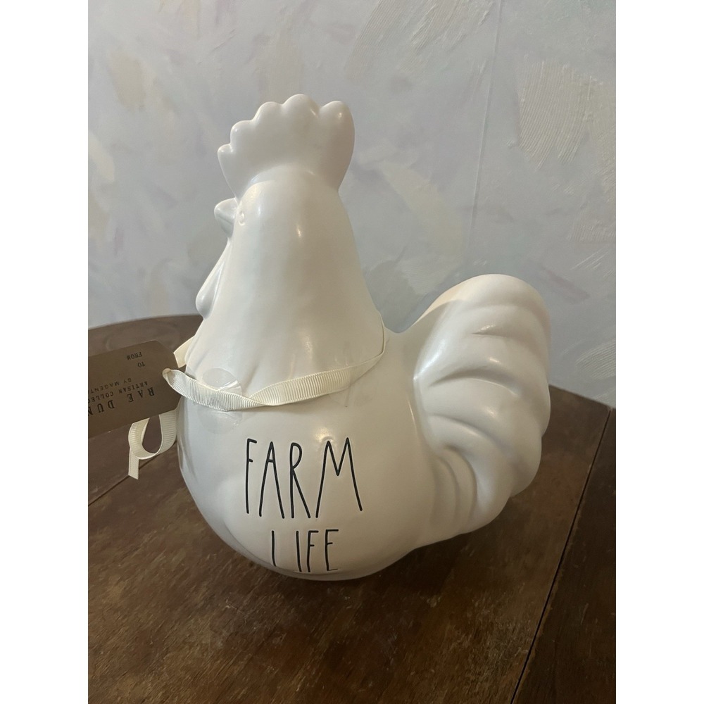 Rae Dunn FARM LIFE Rooster Figure Canister Cookie Jar Rustic Kitchen SEALED NEW